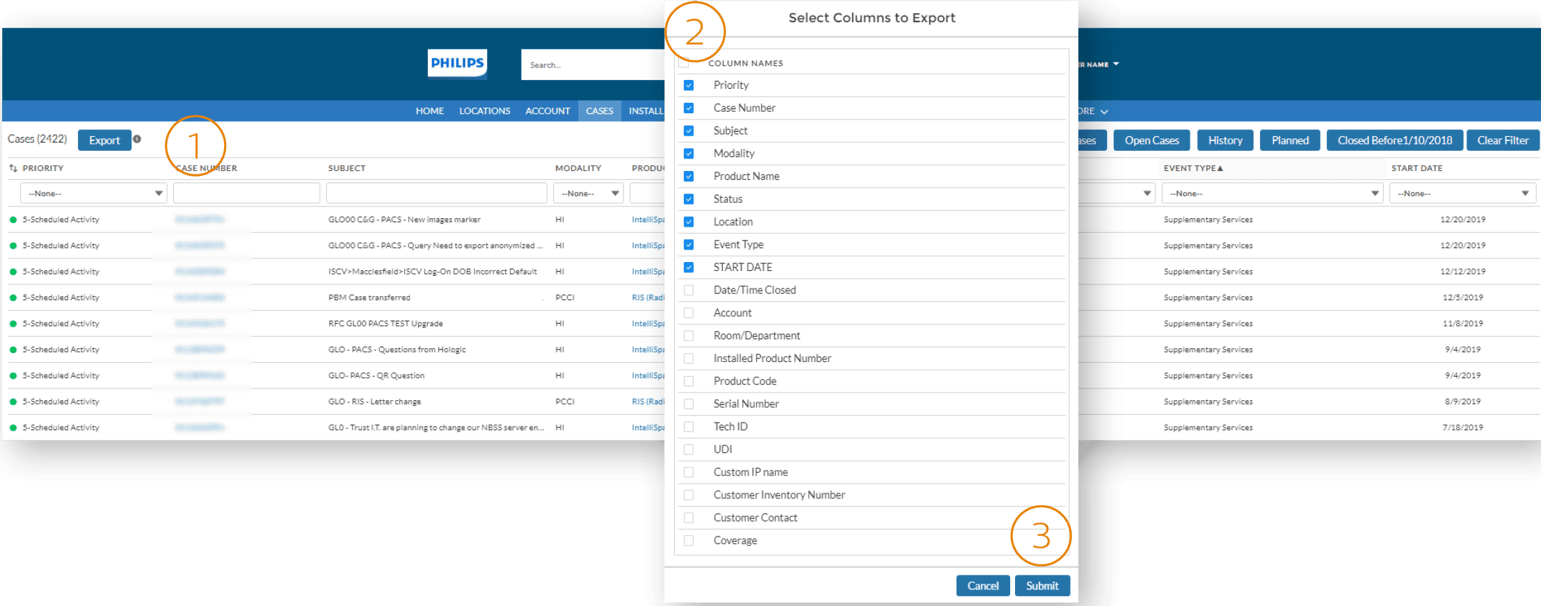 Export cases list (download .png)